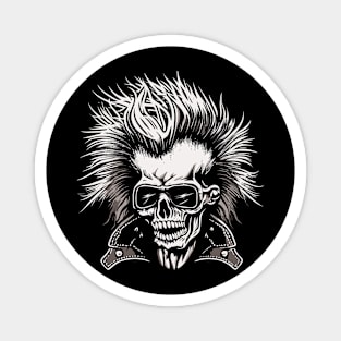 Punk Rocker Skull Magnet